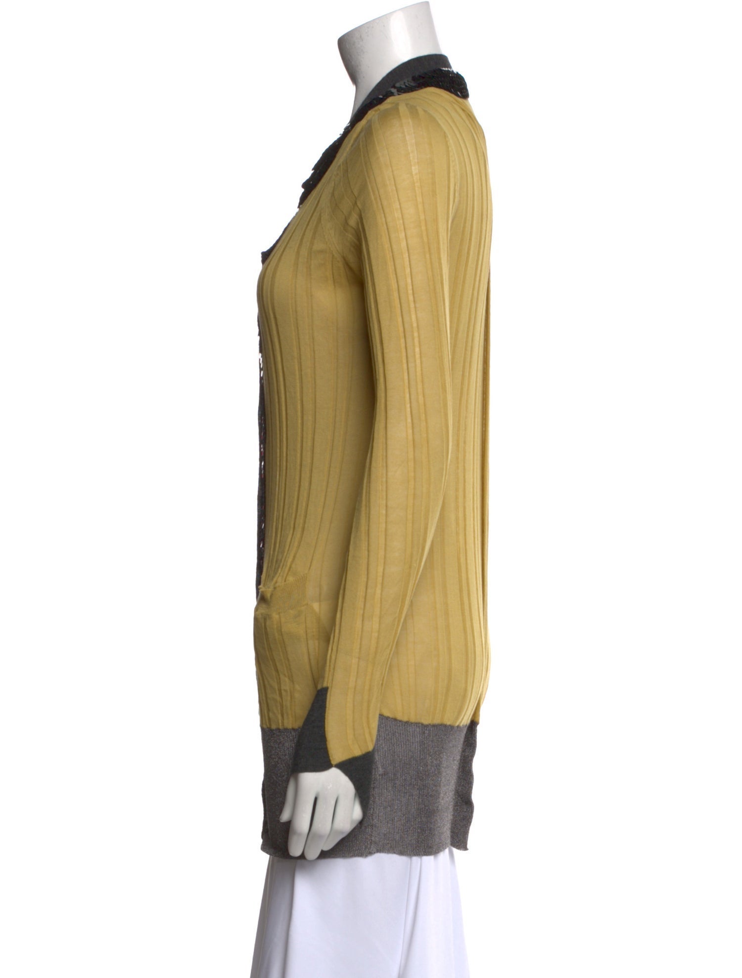 Vera Wang Printed V-Neck Sweater