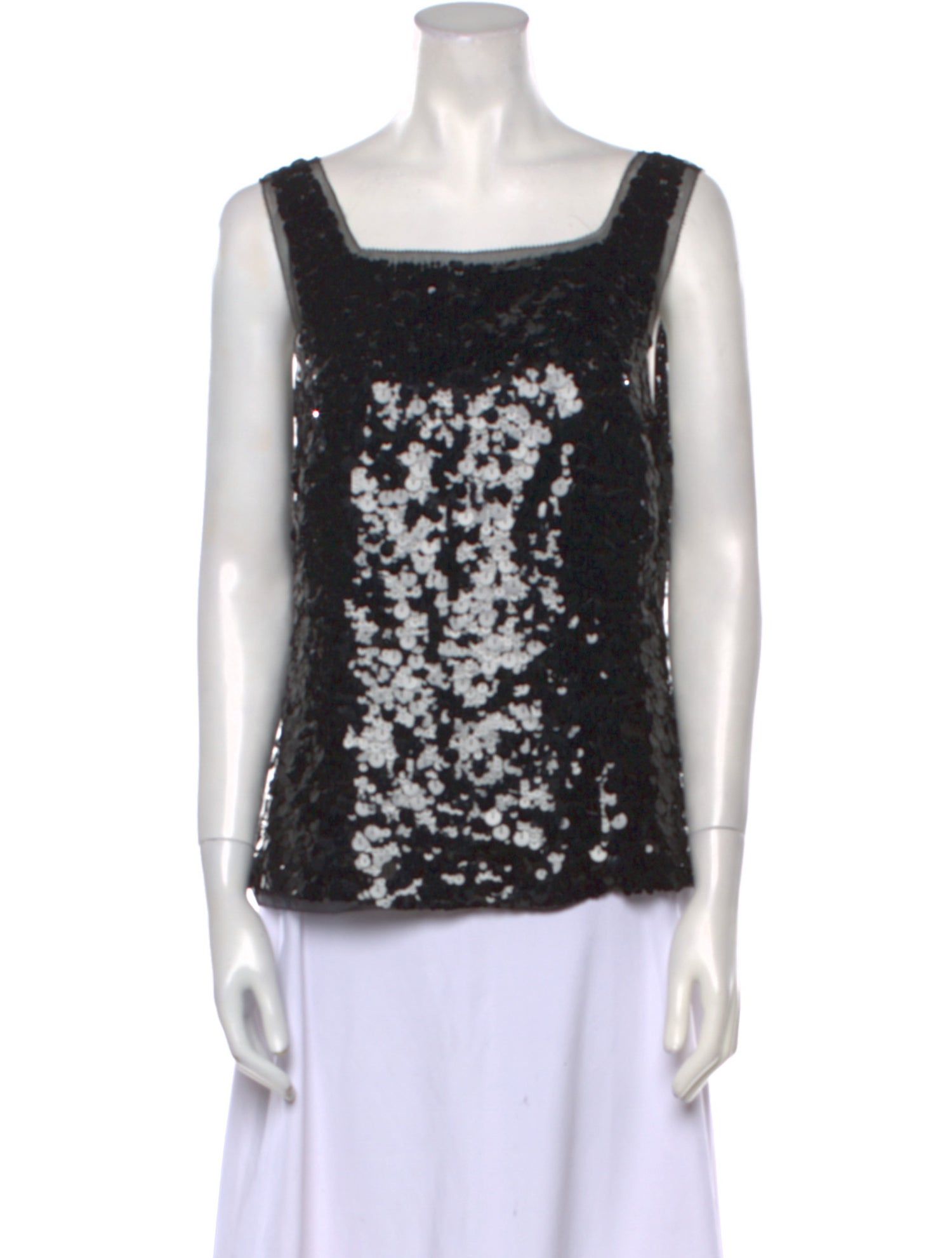 Vera Wang Silk Square Neckline Top