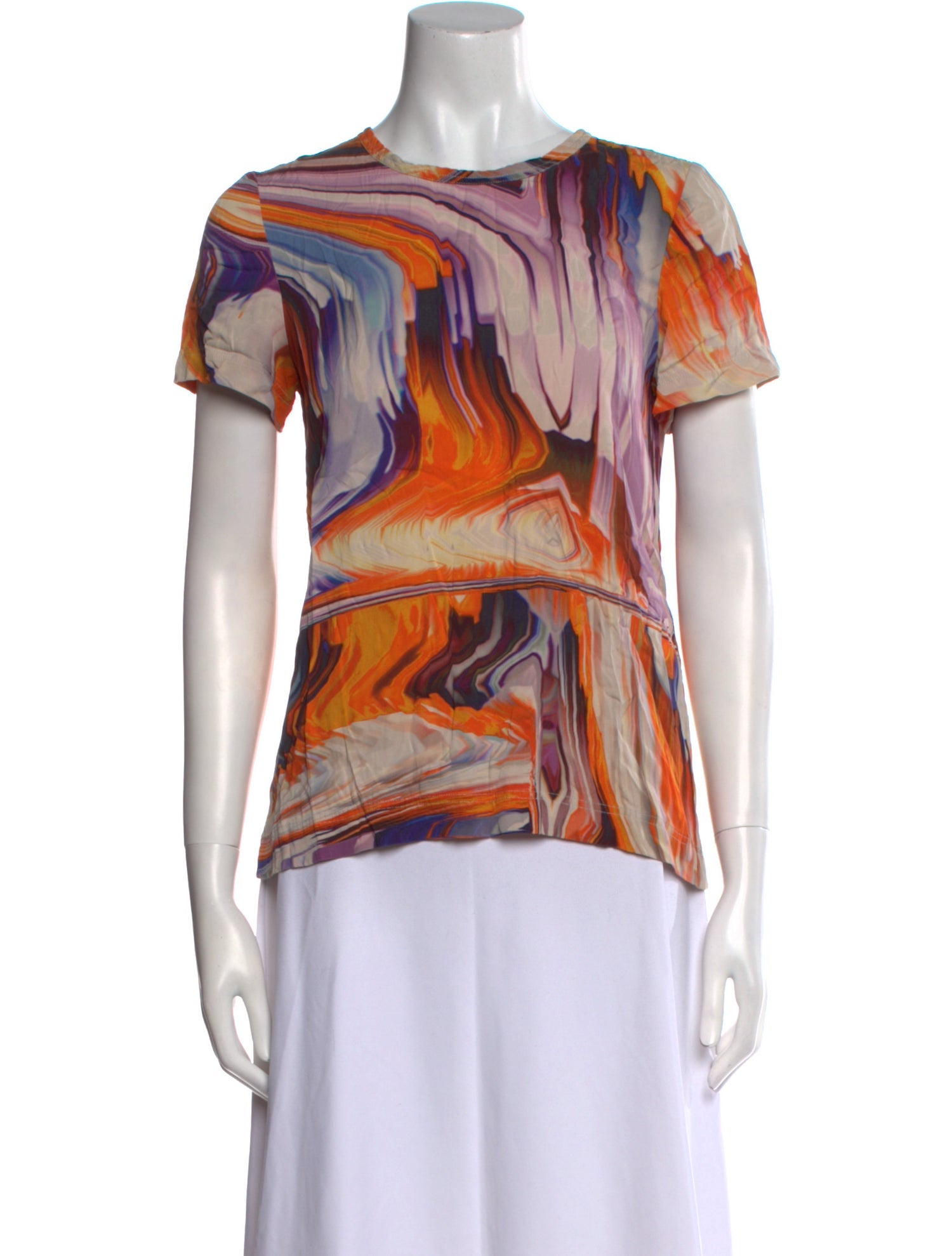Vera Wang Silk Printed T-Shirt