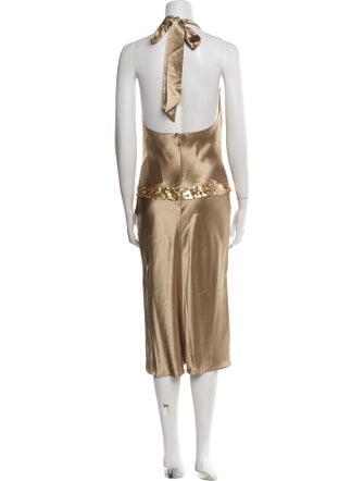 Vera Wang Mock Neck Long Dress