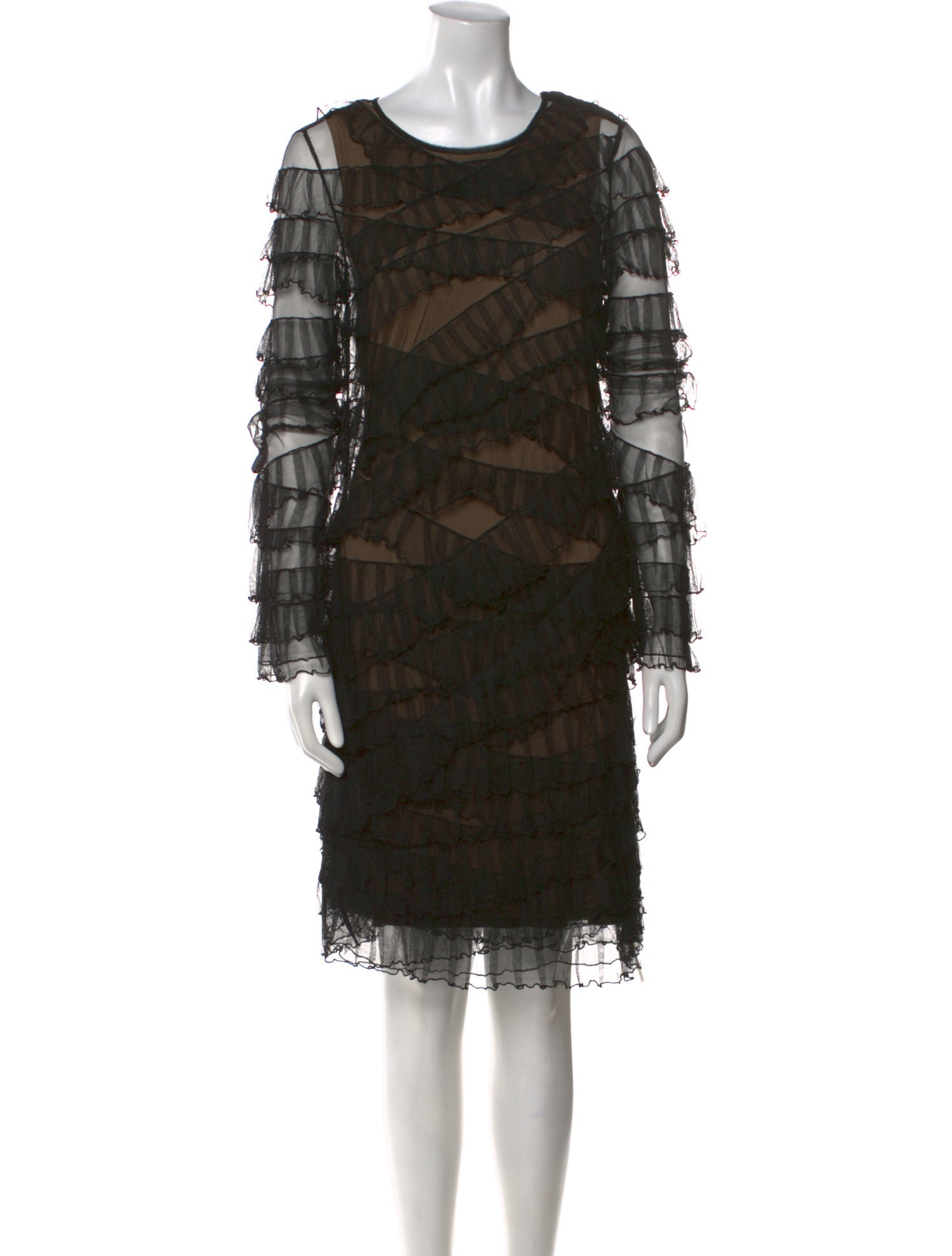 Vera Wang Scoop Neck Knee-Length Dress