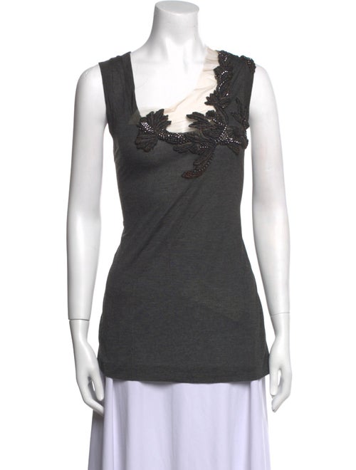 Vera Wang One-Shoulder Sleeveless Top
