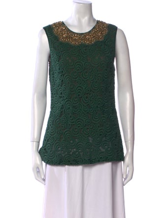 Vera Wang Printed Scoop Neck Top