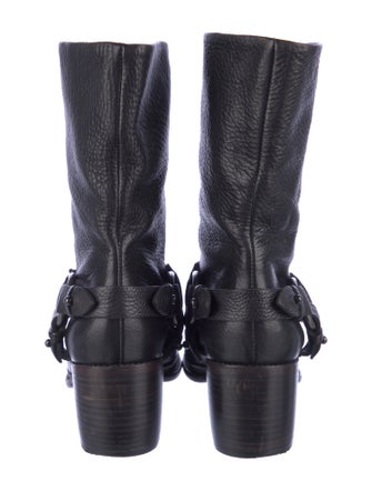 Vera Wang Leather Beaded Accents Moto Boots