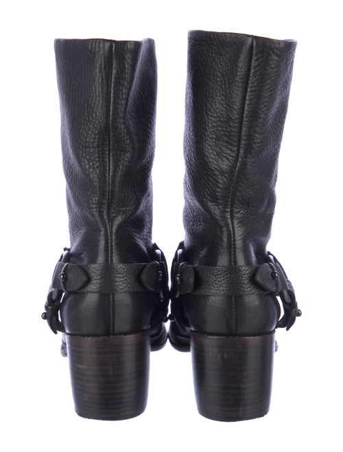 Vera Wang Leather Beaded Accents Moto Boots