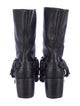 Vera Wang Leather Beaded Accents Moto Boots