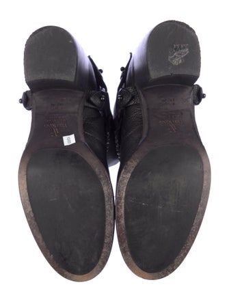 Vera Wang Leather Beaded Accents Moto Boots