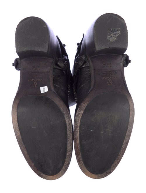 Vera Wang Leather Beaded Accents Moto Boots