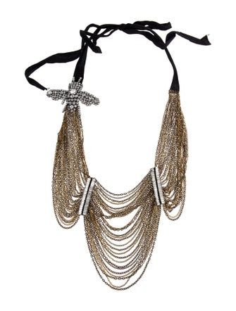 Vera Wang Crystal Bee & Ribbon Multistrand Necklace
