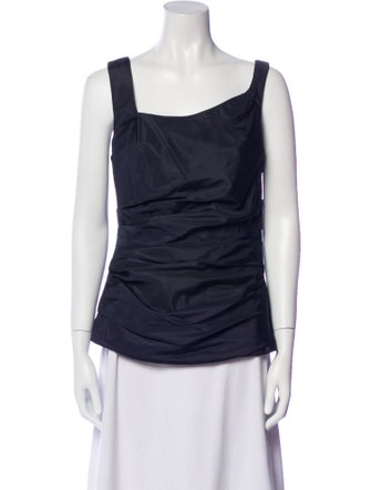 Vera Wang Silk Square Neckline Top