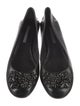 Vera Wang Lavender Label Leather Crystal Embellishments Flats