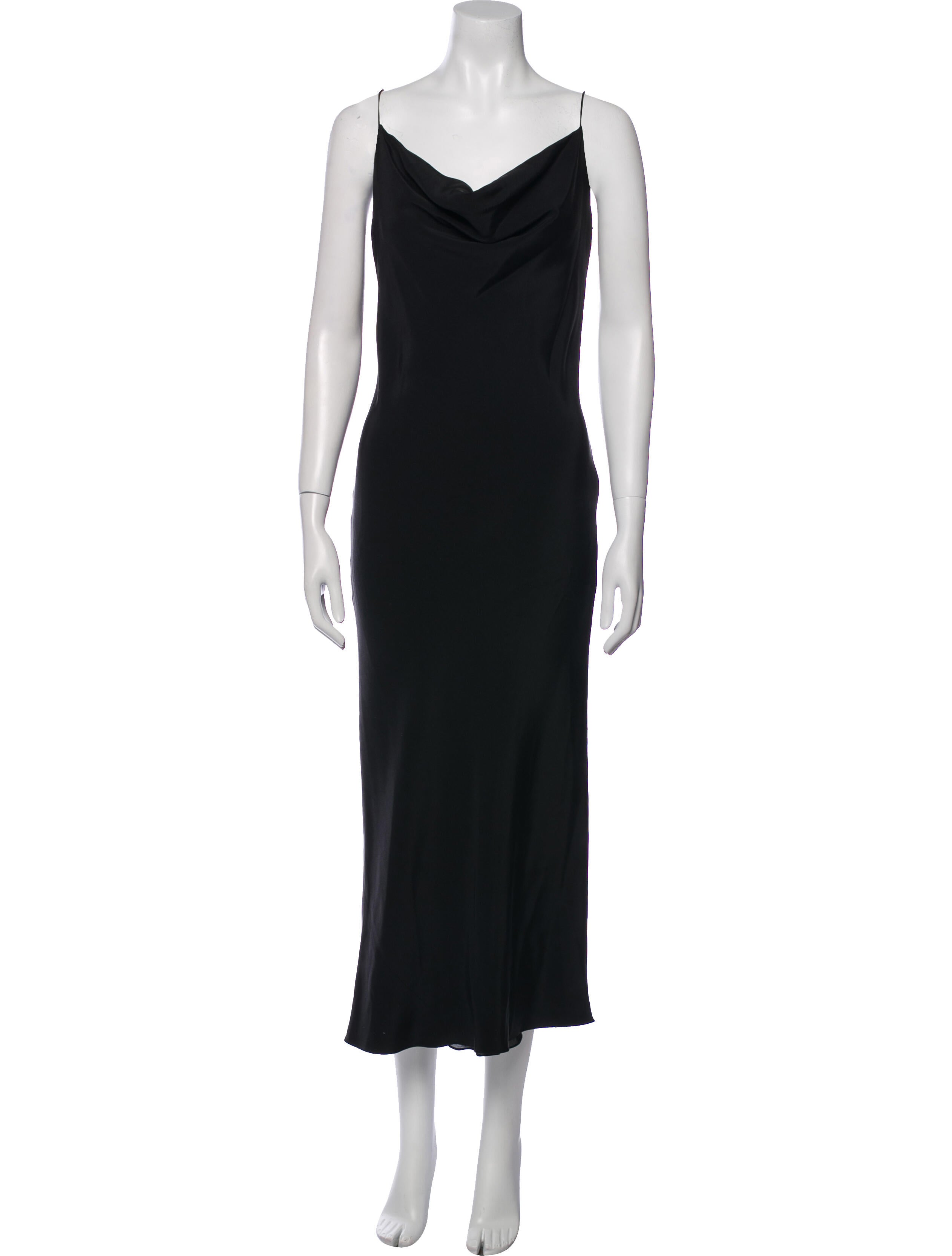 Vera Wang Cowl Neck Midi Length Dress