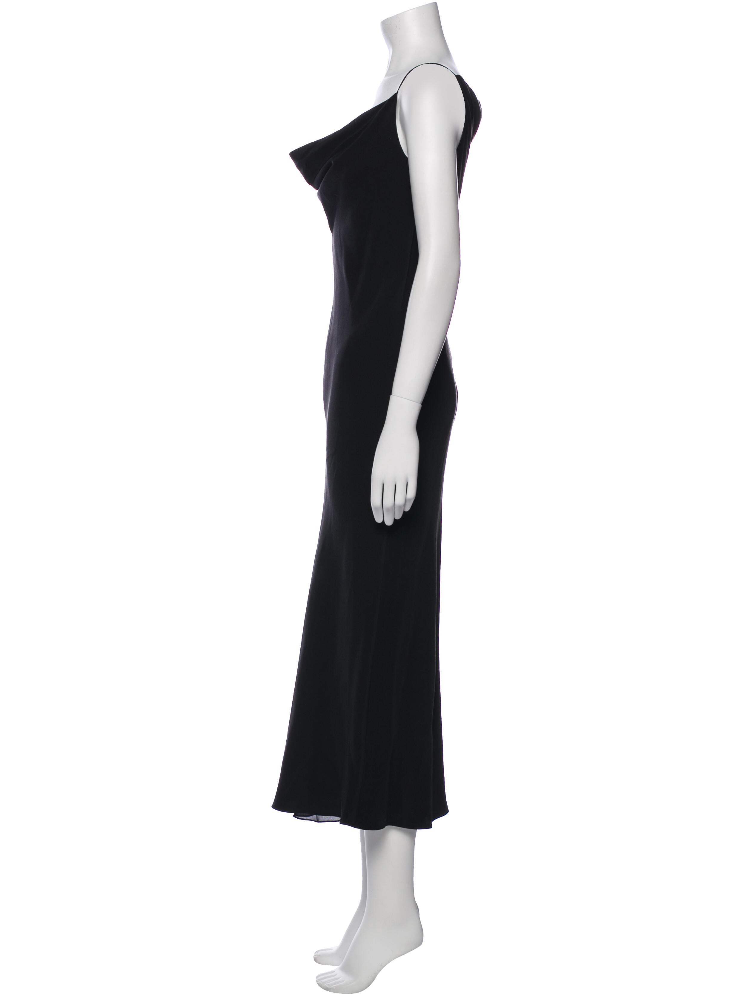 Vera Wang Cowl Neck Midi Length Dress
