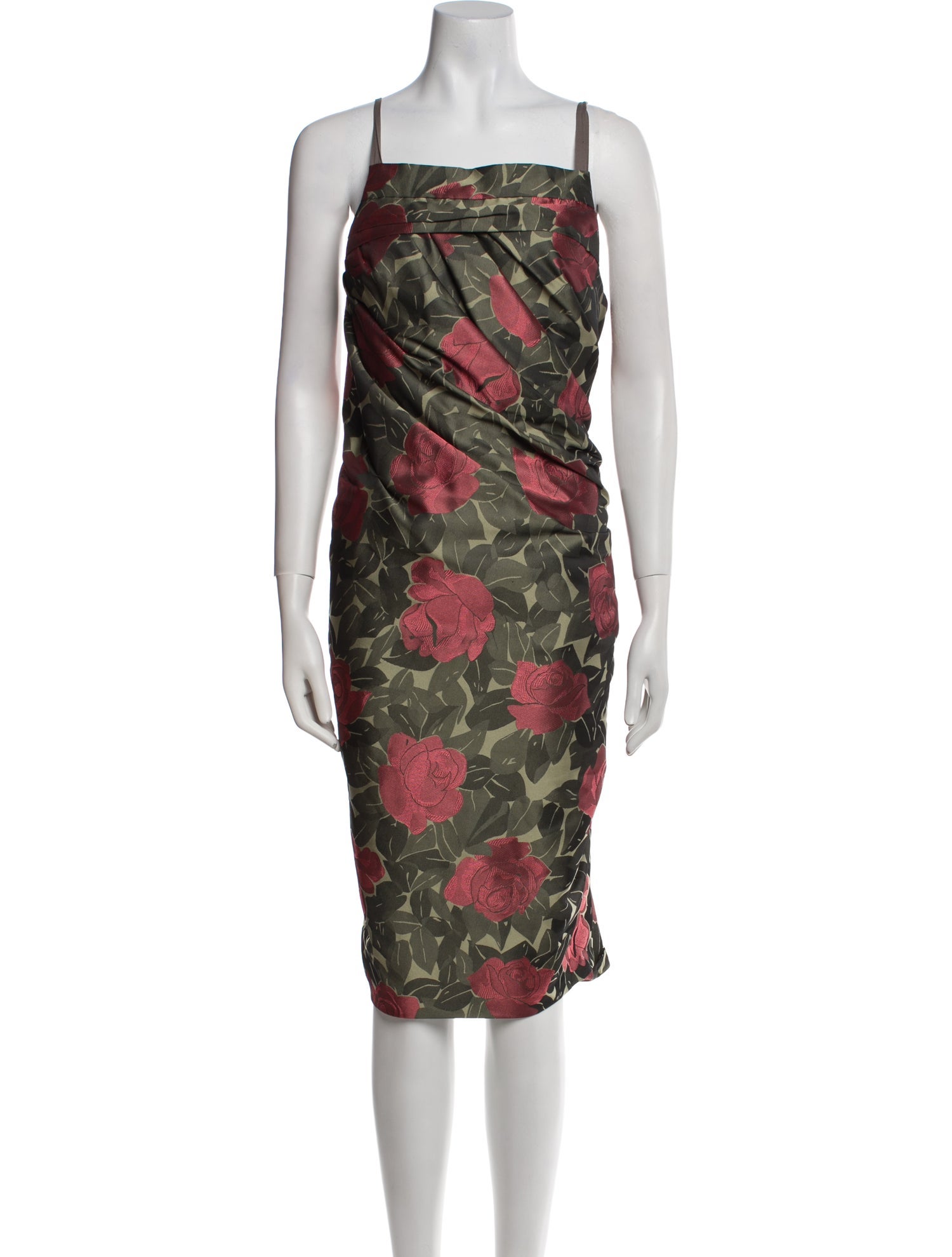 Vera Wang Floral Print Knee-Length Dress