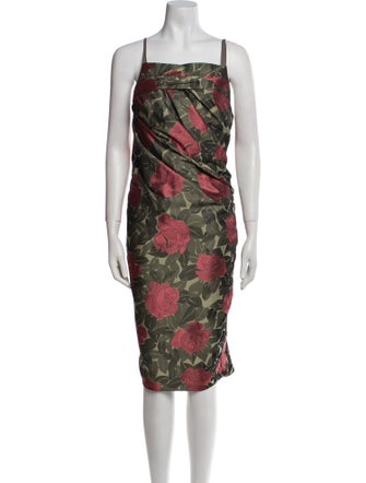 Vera Wang Floral Print Knee-Length Dress