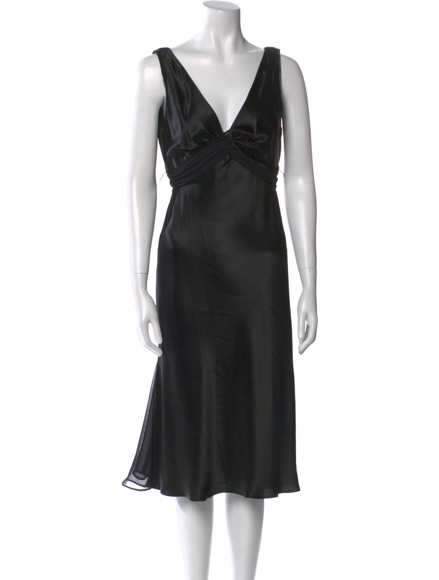 Vera Wang V-Neck Midi Length Dress