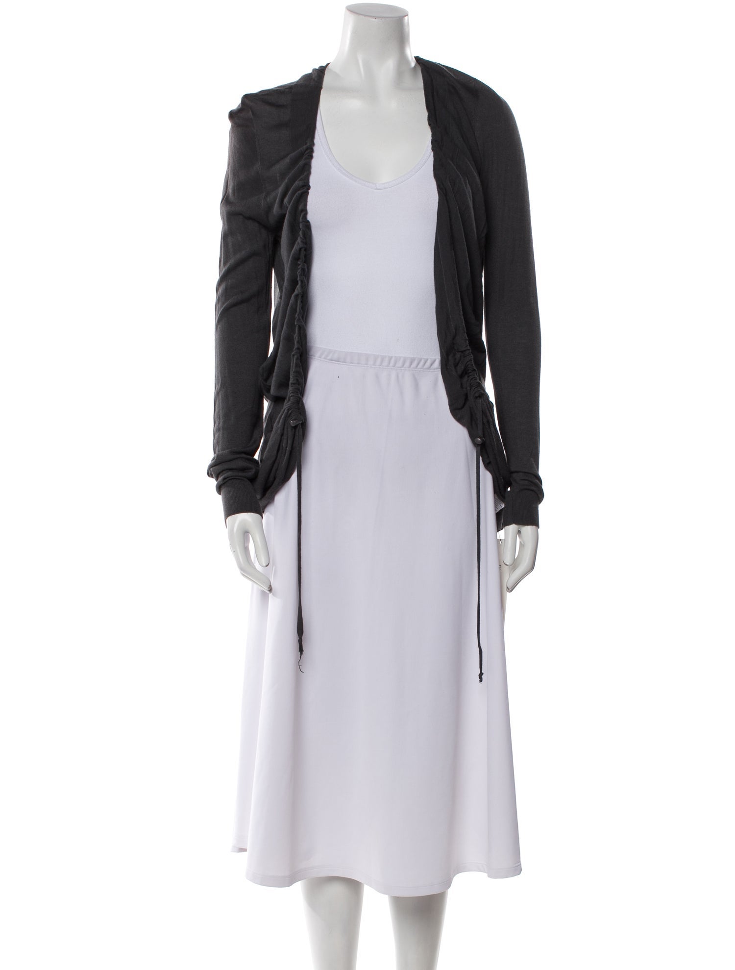 Vera Wang Square Neckline Long Sleeve Crop Top