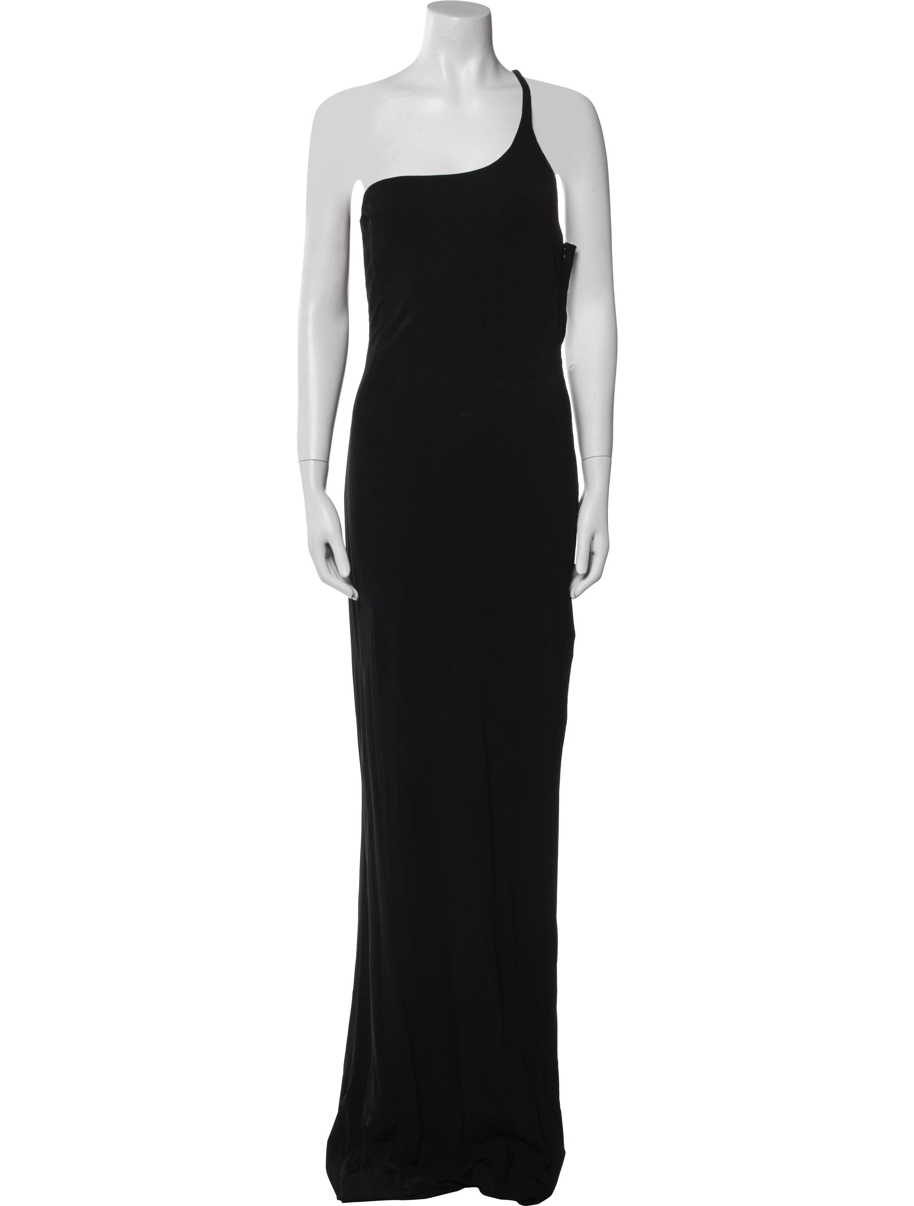 Vera Wang One-Shoulder Long Dress
