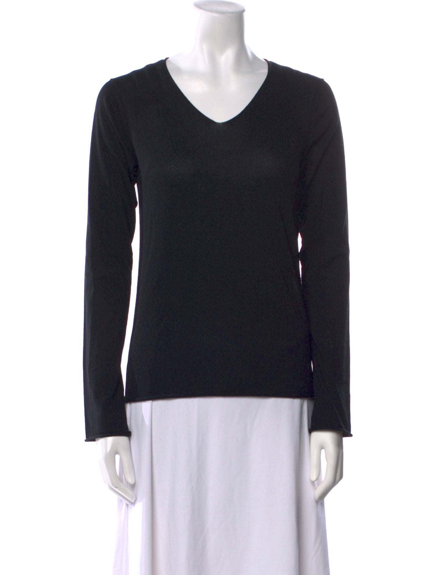 Vera Wang V-Neck Long Sleeve Sweatshirt