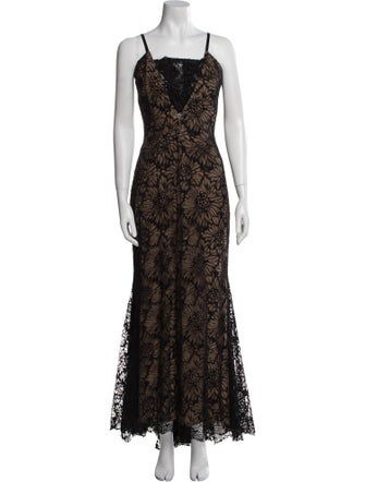 Vera Wang Lace Pattern Long Dress