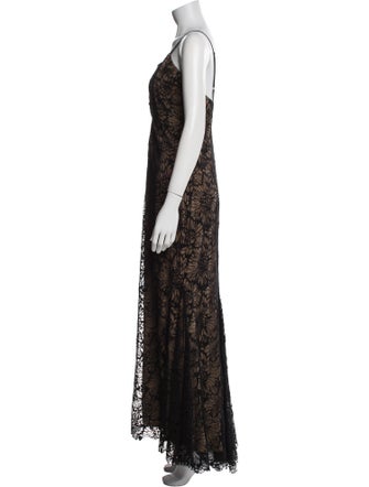 Vera Wang Lace Pattern Long Dress