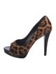 Vera Wang Ponyhair Animal Print Sandals