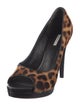 Vera Wang Ponyhair Animal Print Sandals