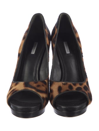 Vera Wang Ponyhair Animal Print Sandals