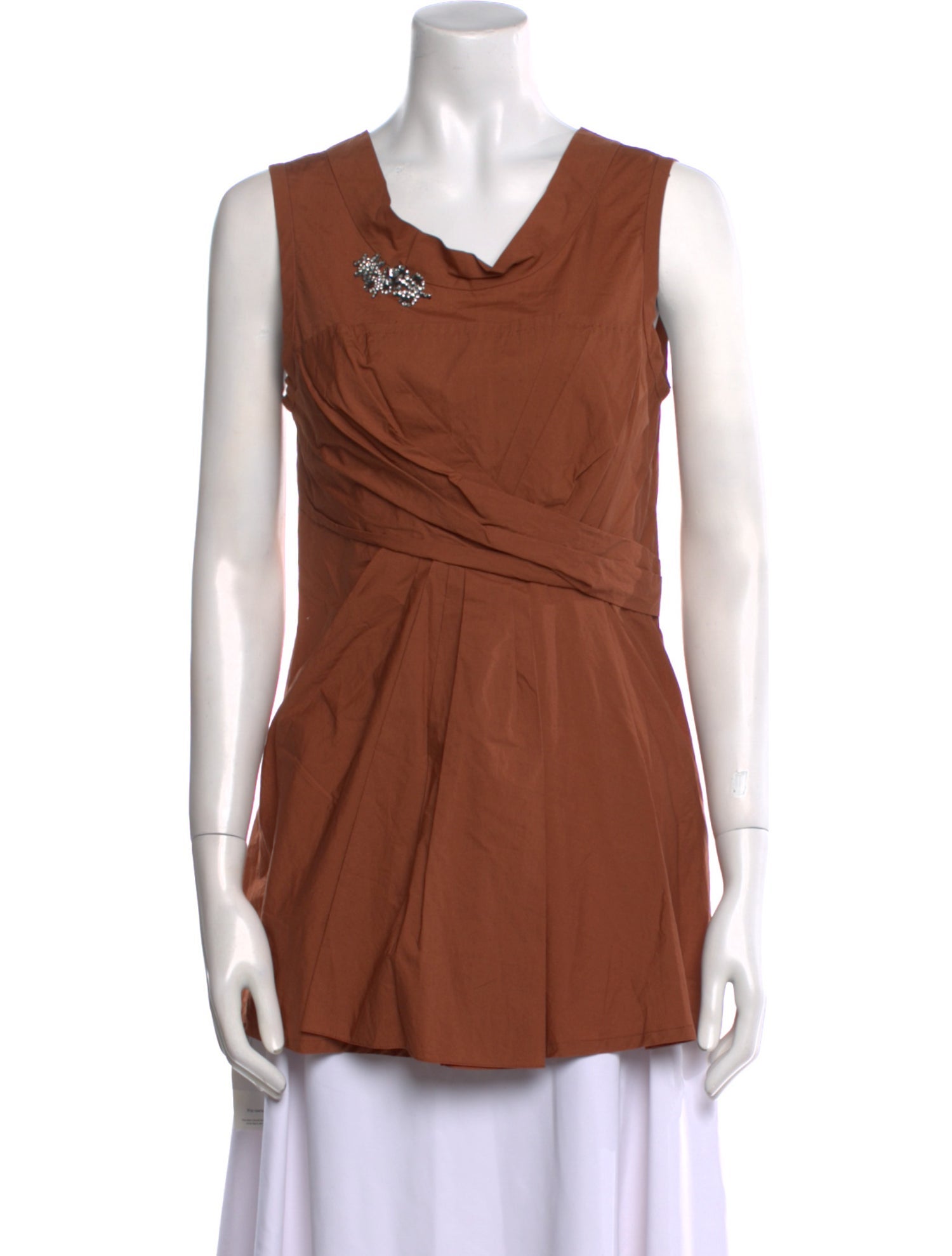 Vera Wang Cowl Neck Sleeveless Tunic