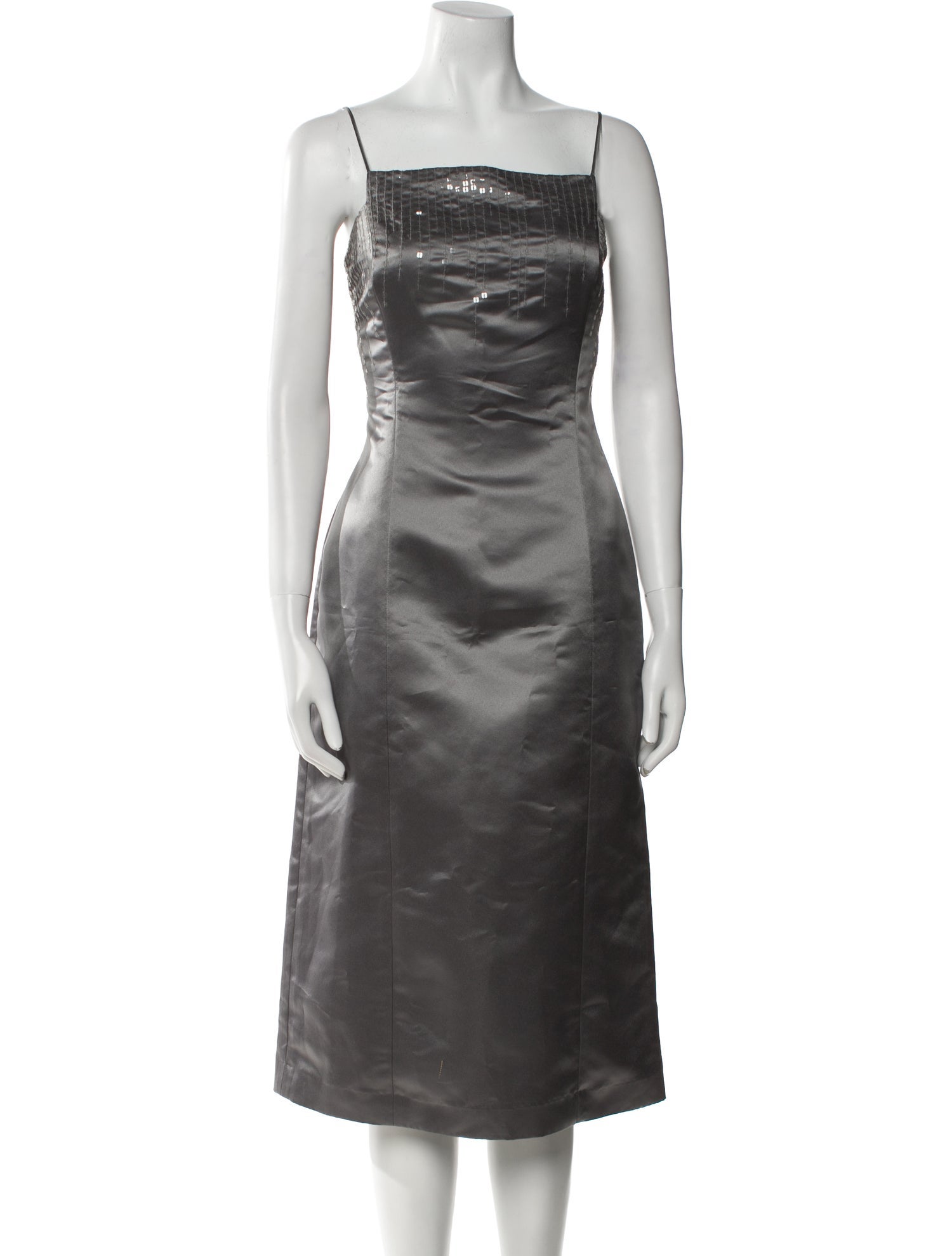 Vera Wang Square Neckline Midi Length Dress