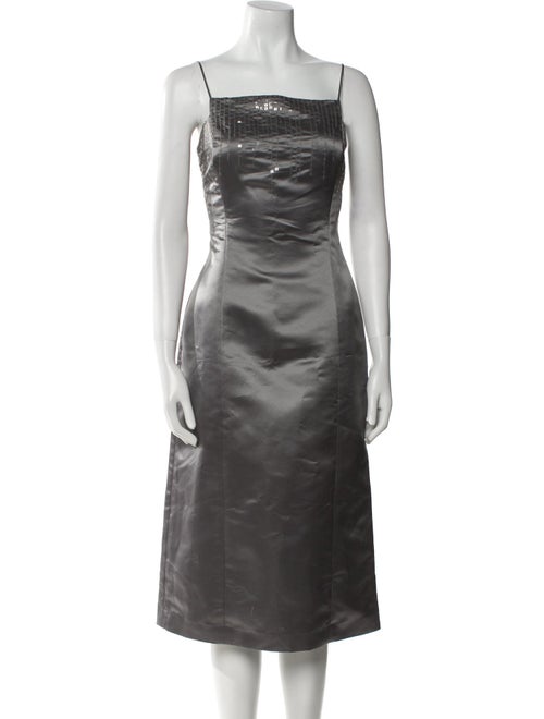 Vera Wang Square Neckline Midi Length Dress