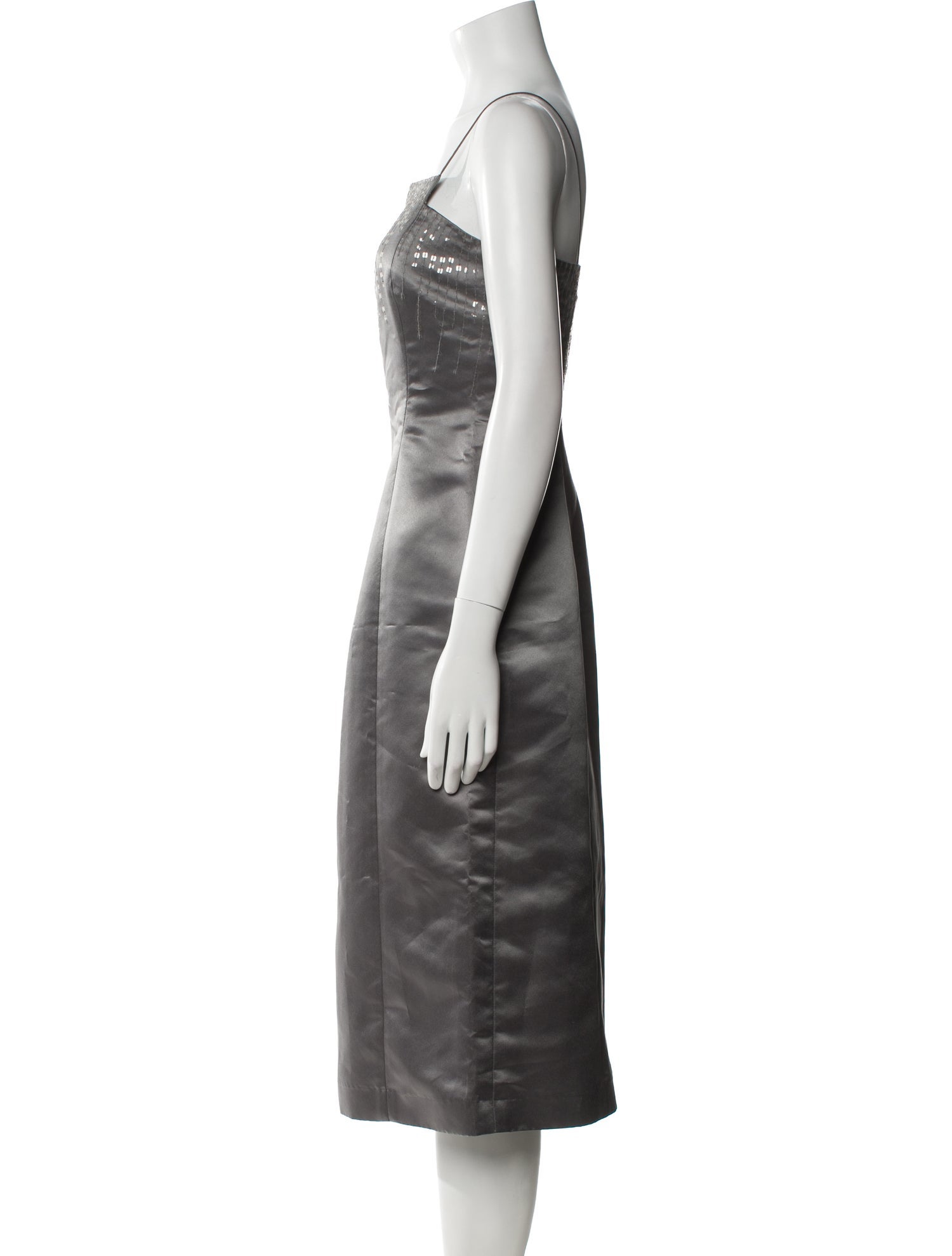 Vera Wang Square Neckline Midi Length Dress