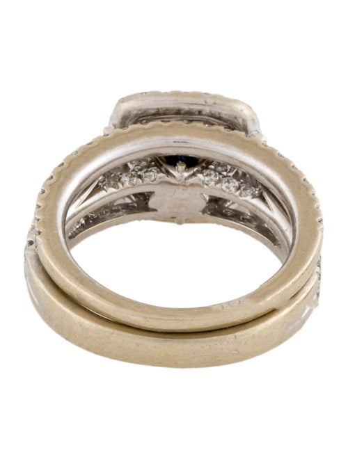 Vera Wang Diamond & Synthetic Sapphire Engagement Ring w/ Diamond Wedding Band Set