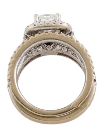 Vera Wang Diamond & Synthetic Sapphire Engagement Ring w/ Diamond Wedding Band Set