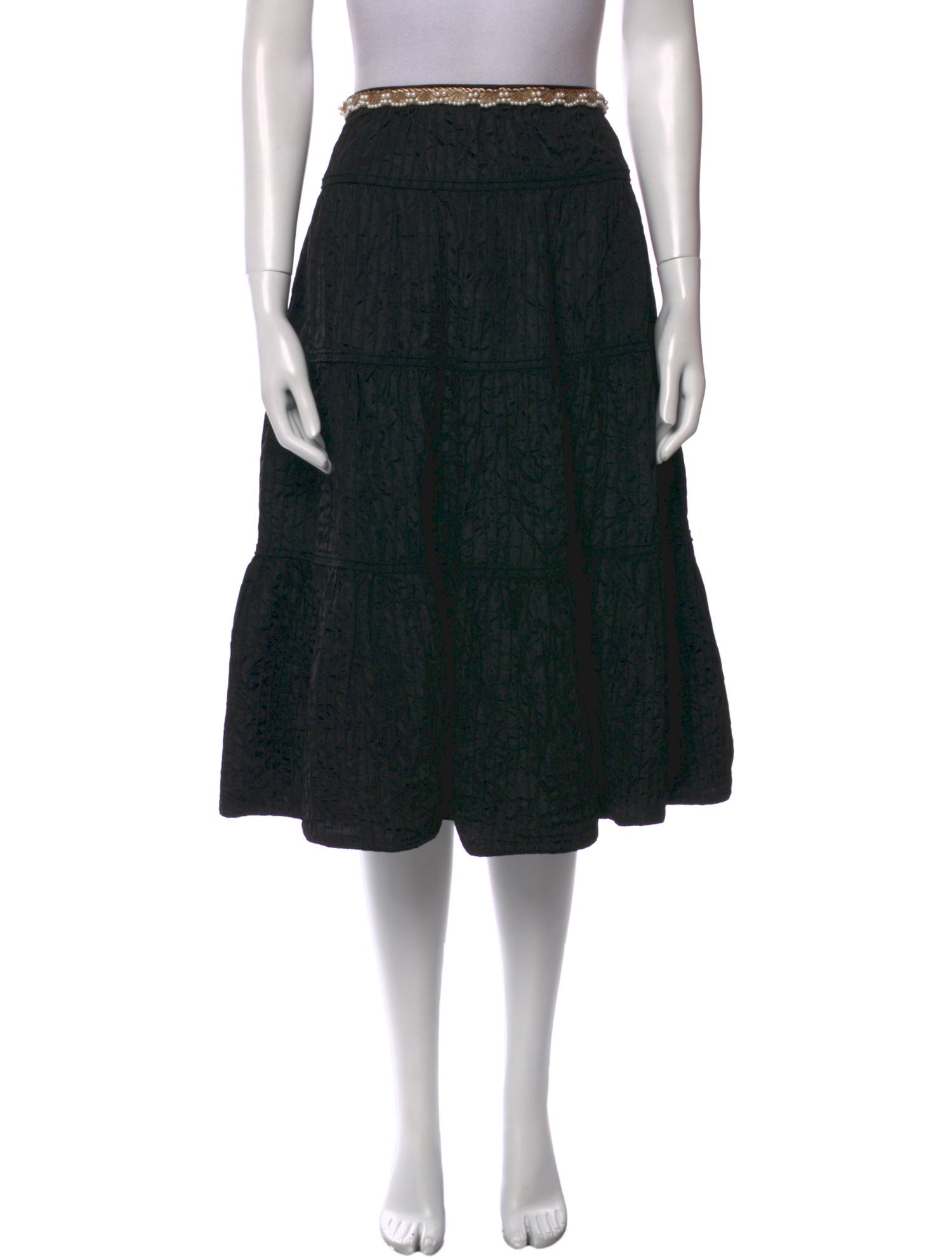 Vera Wang Studded Accents Knee-Length Skirt