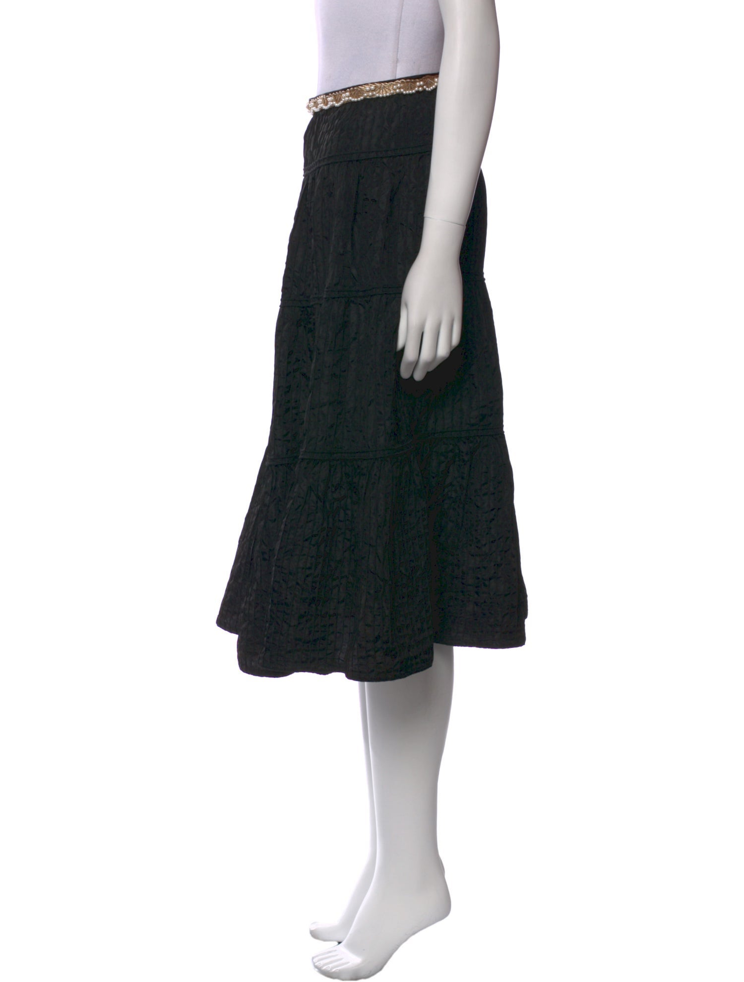 Vera Wang Studded Accents Knee-Length Skirt