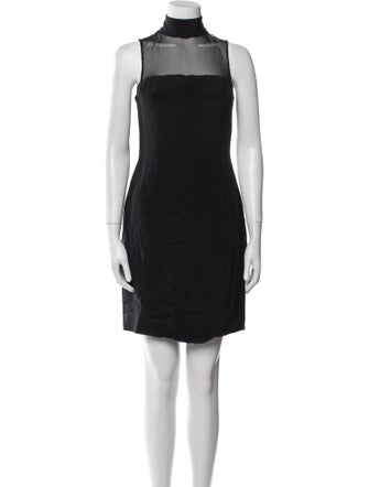 Vera Wang Mock Neck Knee-Length Dress