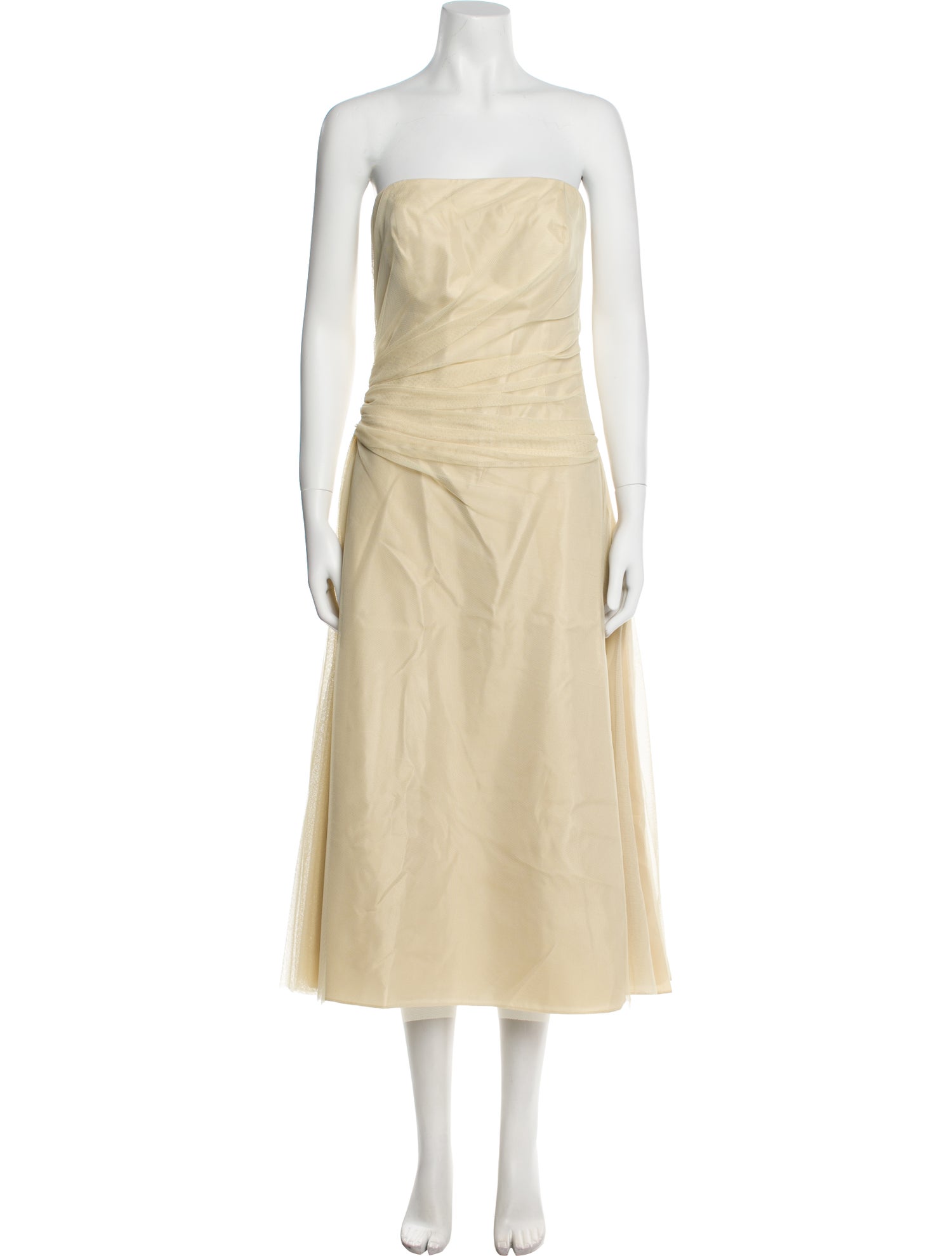 Vera Wang Strapless Midi Length Dress