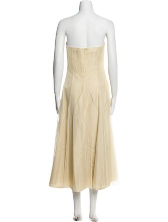 Vera Wang Strapless Midi Length Dress