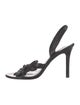 Vera Wang Leather Crystal Embellishments Slingback Sandals