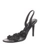 Vera Wang Leather Crystal Embellishments Slingback Sandals