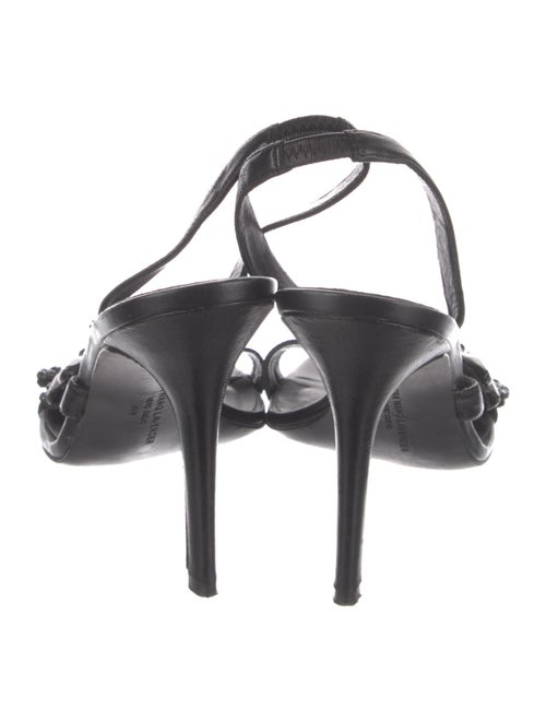 Vera Wang Leather Crystal Embellishments Slingback Sandals