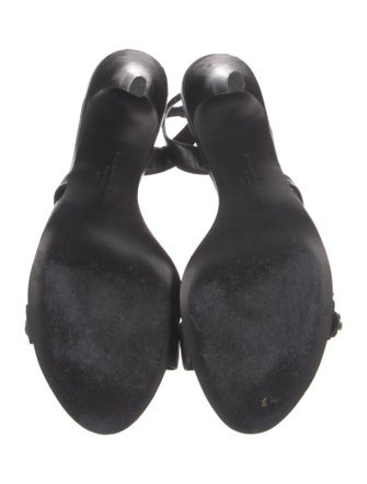 Vera Wang Leather Crystal Embellishments Slingback Sandals