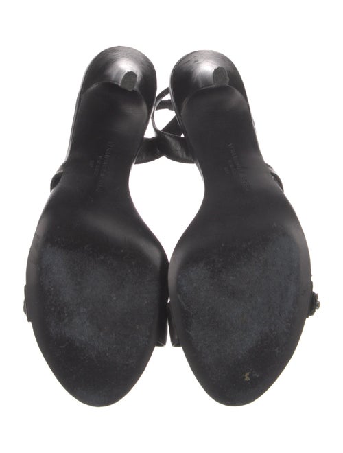 Vera Wang Leather Crystal Embellishments Slingback Sandals