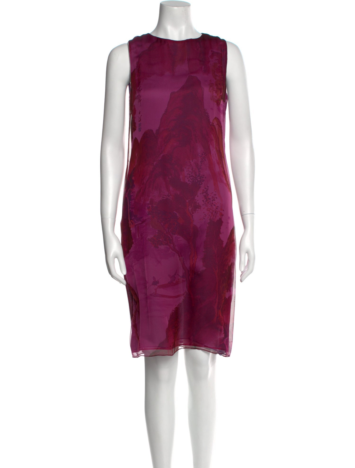 Vera Wang Printed Knee-Length Dress