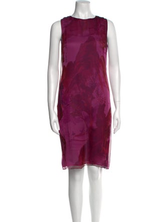 Vera Wang Printed Knee-Length Dress