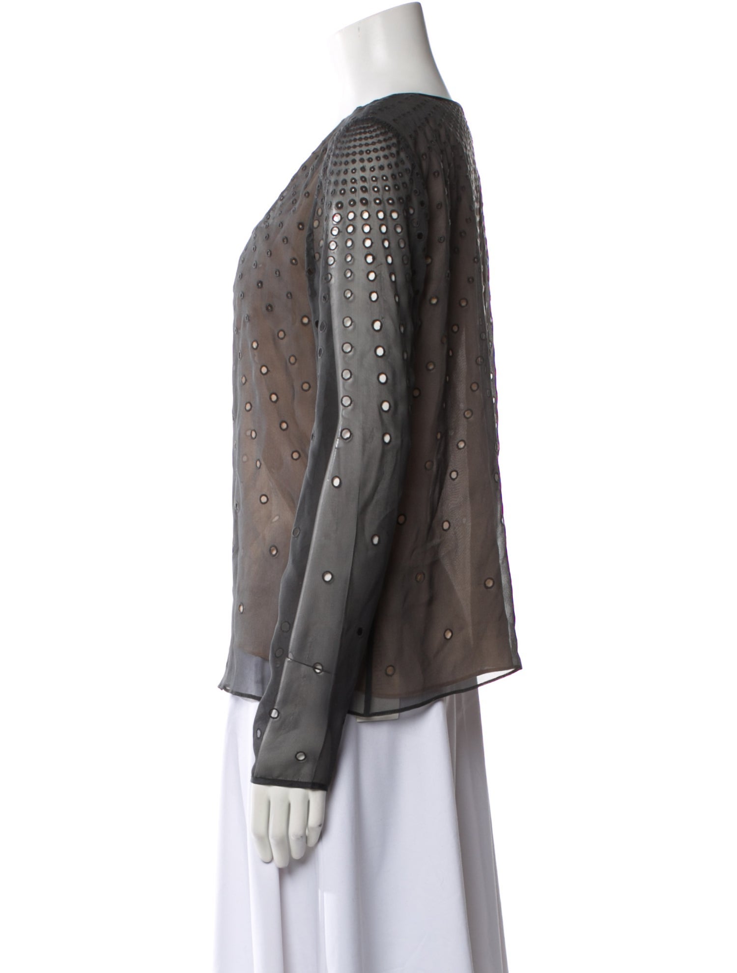 Vera Wang Silk Scoop Neck Top