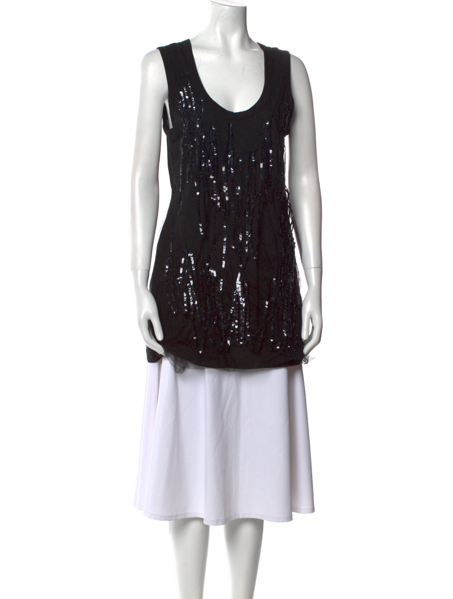 Vera Wang Scoop Neck Sleeveless Tunic