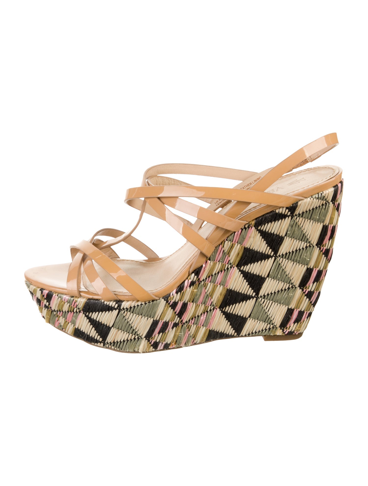 Vera Wang Patent Leather Floral Print Espadrilles