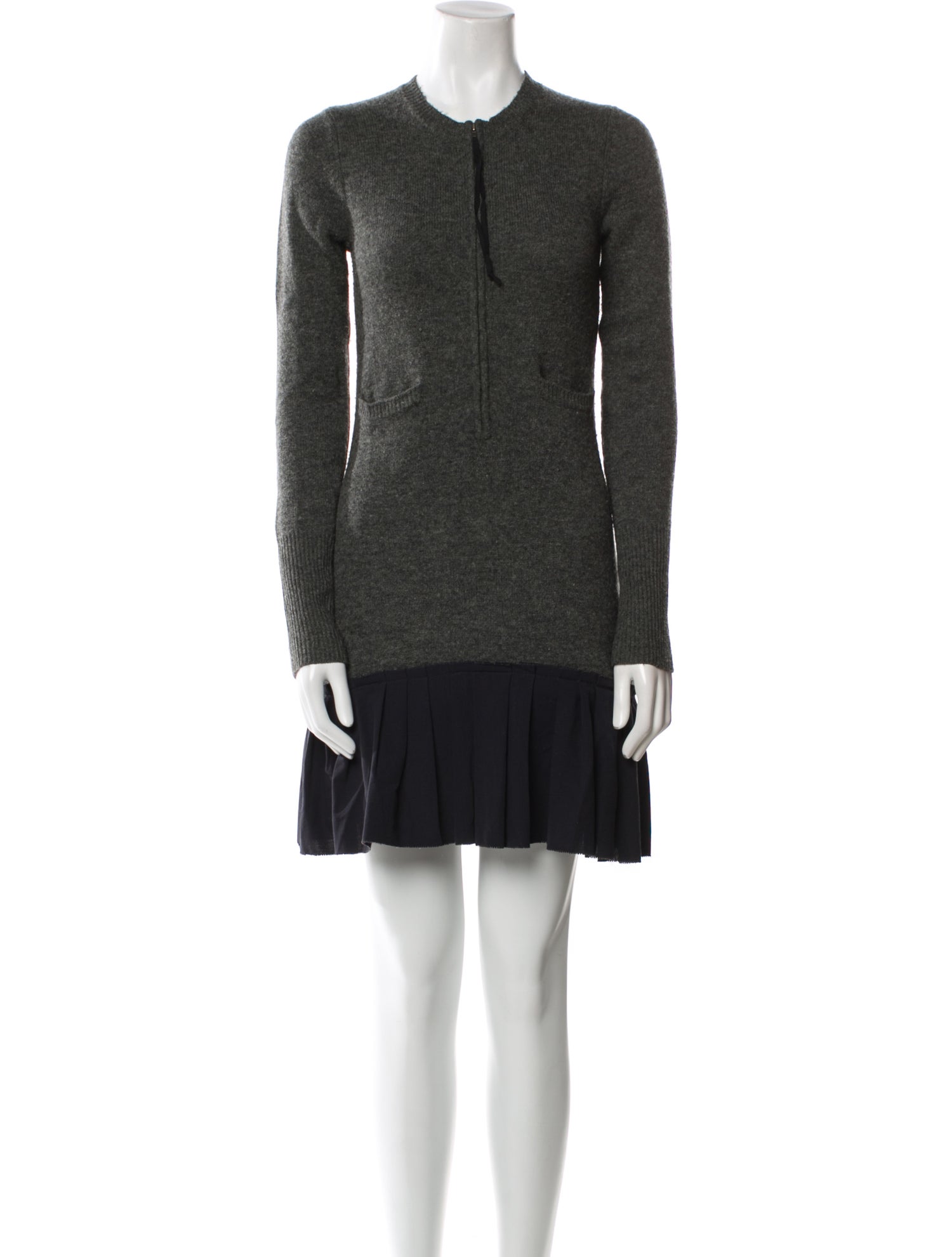 Vera Wang Crew Neck Mini Dress